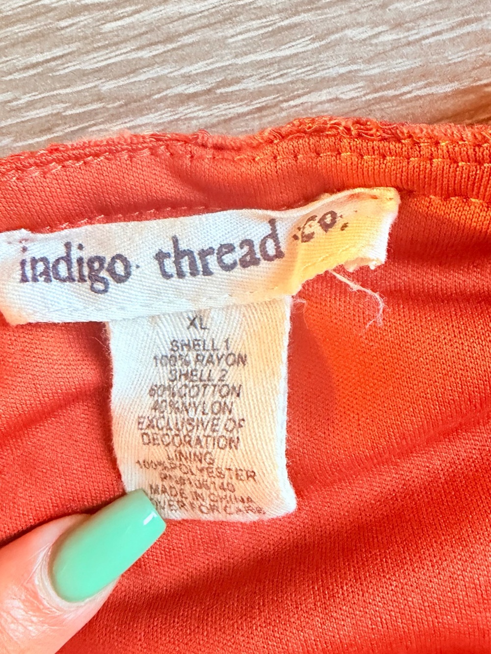 Rust Lace-Trim Button-Front Fall dress - Picture 8 of 8